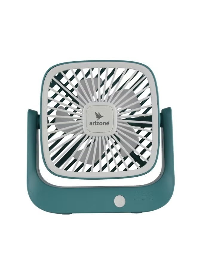 أريزون مروحة توزيع الهواء لسطح المكتب MB-24 - قابلة لإعادة الشحن عبر USB، 3 مستويات للسرعة، رياح قابلة للتعديل، هادئة ومحمولة - Image 1